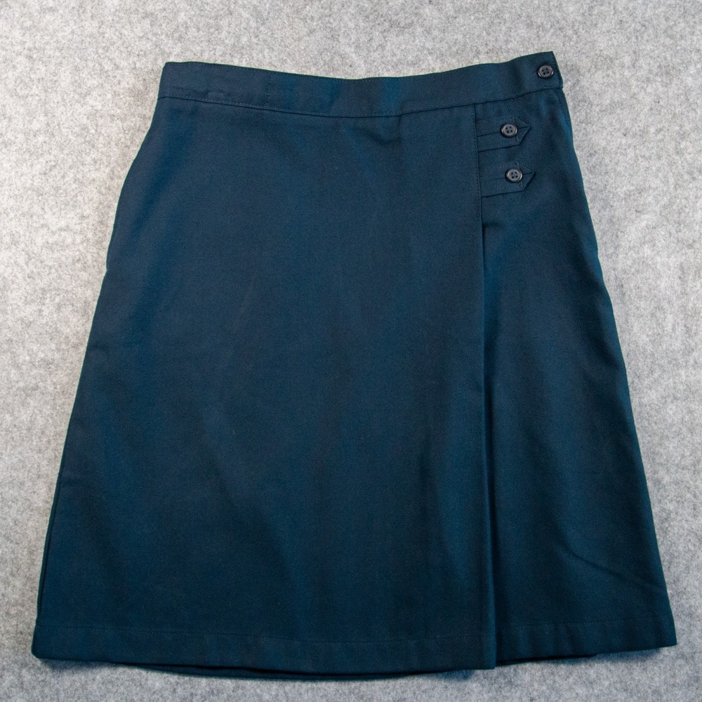Lands End School Uniform Solid A-Line Tab Skort Classic Navy Girls 12